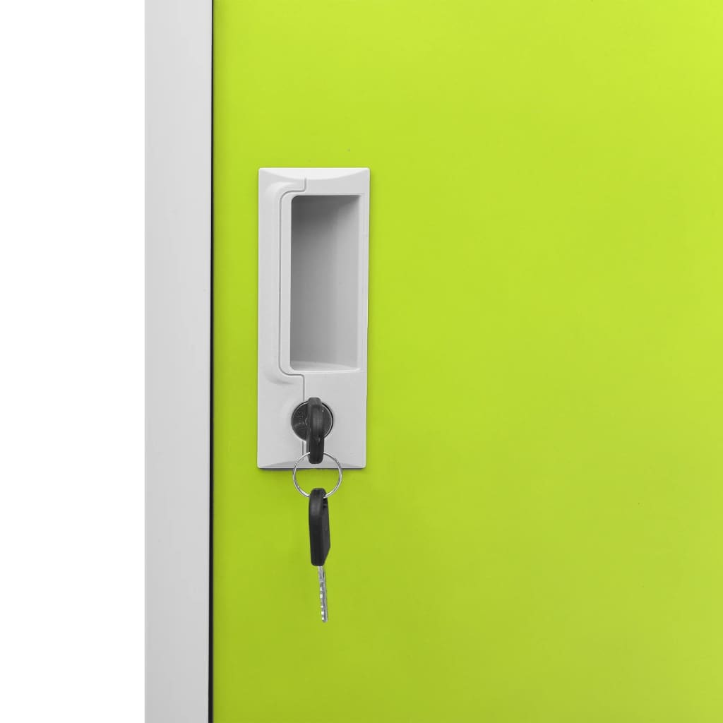 Armadietti Chiavi 5pz Grigio Chiaro Verde 90x45x92,5cm Acciaio | homemem39