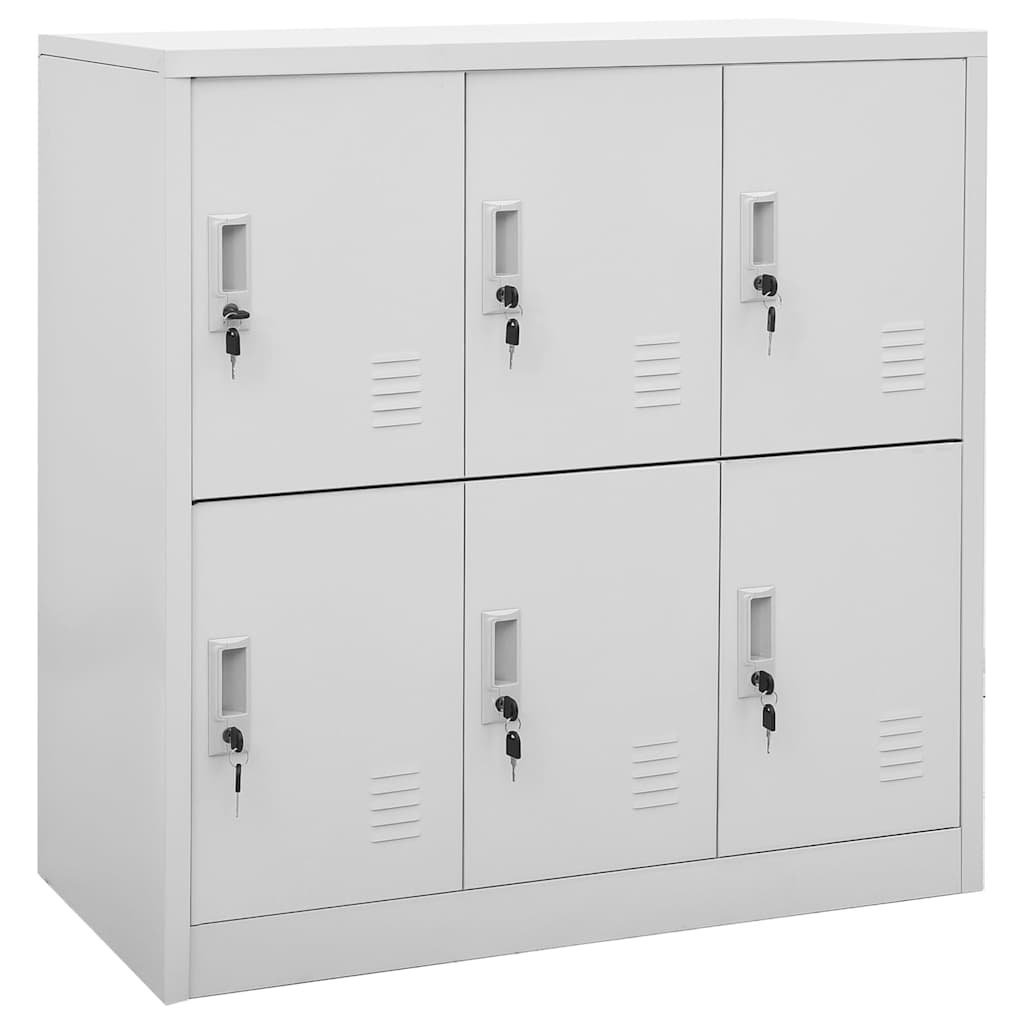Armadietti con Chiave 2 pz Grigio Chiaro 90x45x92,5 cm Acciaio
