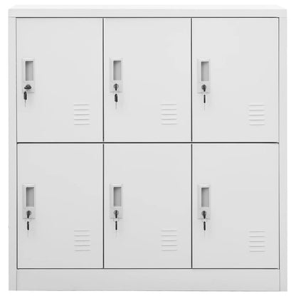 Armadietti con Chiave 2 pz Grigio Chiaro 90x45x92,5 cm Acciaio | homemem39