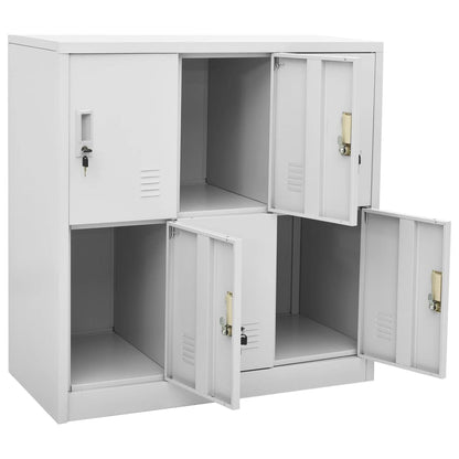 Armadietti con Chiave 2 pz Grigio Chiaro 90x45x92,5 cm Acciaio | homemem39
