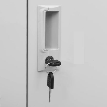 Armadietti con Chiave 2 pz Grigio Chiaro 90x45x92,5 cm Acciaio | homemem39