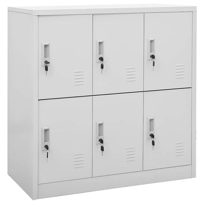 Armadietti con Chiave 5 pz Grigio Chiaro 90x45x92,5 cm Acciaio | homemem39