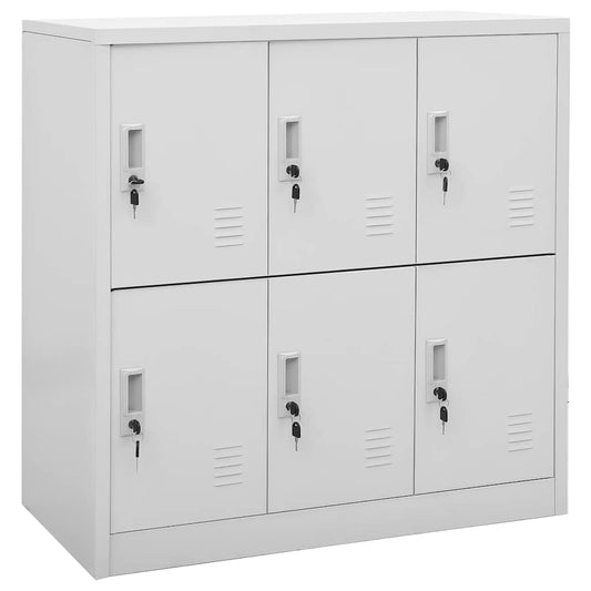 Armadietti con Chiave 5 pz Grigio Chiaro 90x45x92,5 cm Acciaio | homemem39