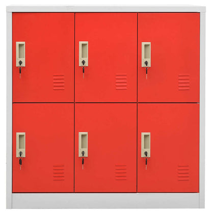 Armadietti Chiavi 5pz Grigio Chiaro Rosso 90x45x92,5cm Acciaio