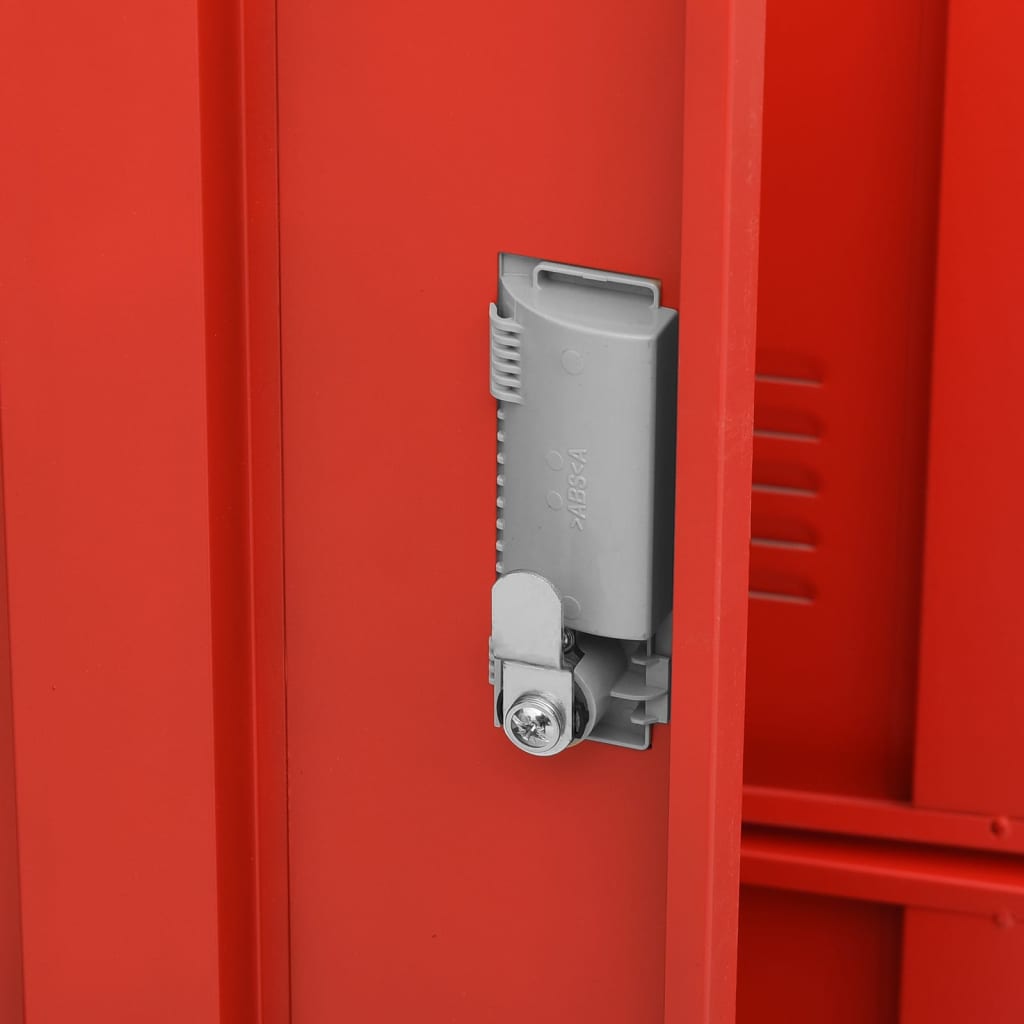 Armadietti Chiavi 5pz Grigio Chiaro Rosso 90x45x92,5cm Acciaio | homemem39