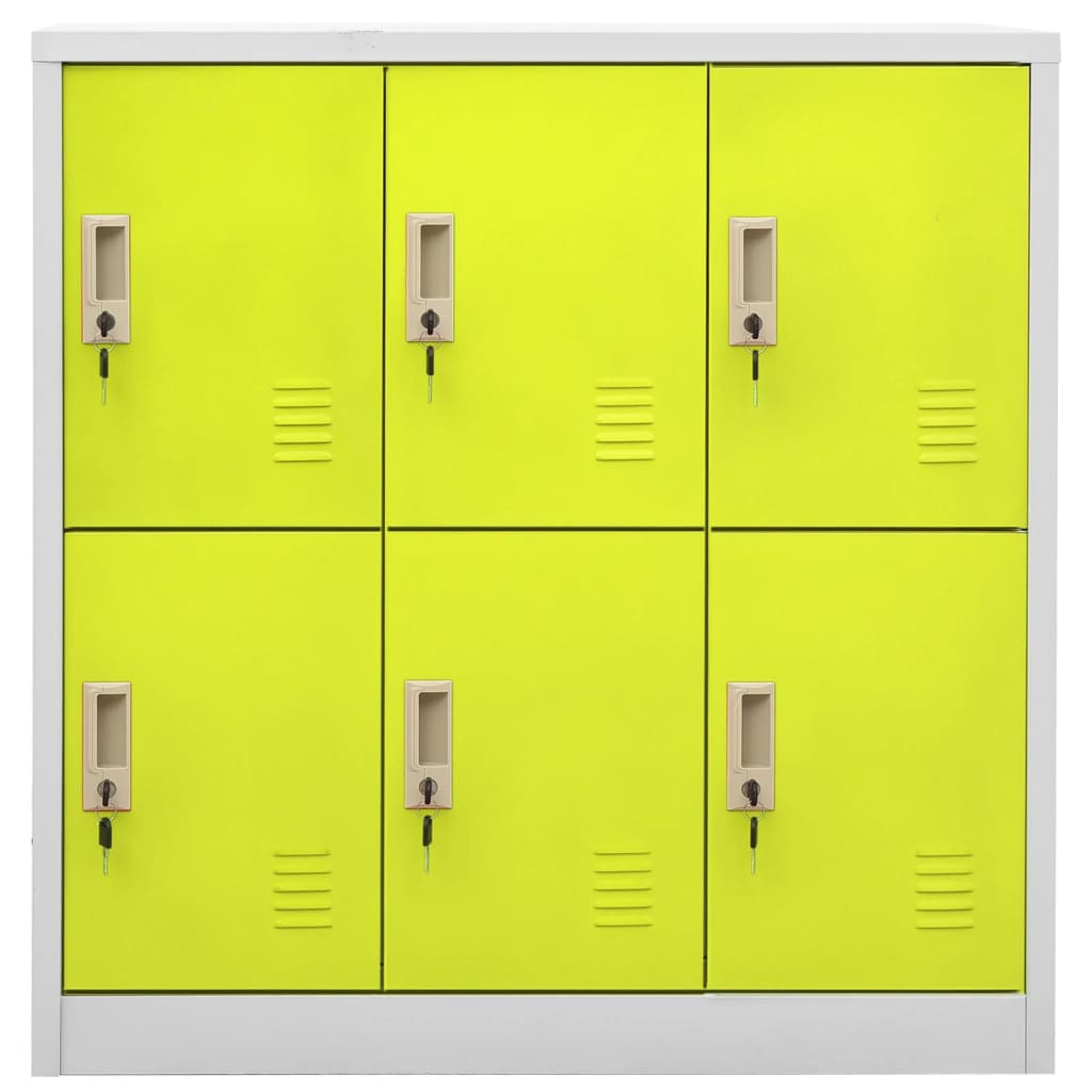Armadietti Chiavi 5pz Grigio Chiaro Verde 90x45x92,5cm Acciaio | homemem39