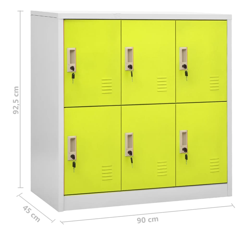 Armadietti Chiavi 5pz Grigio Chiaro Verde 90x45x92,5cm Acciaio | homemem39