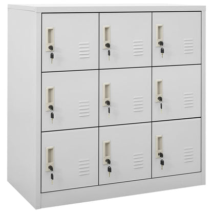 Armadietti con Chiave 2 pz Grigio Chiaro 90x45x92,5 cm Acciaio | homemem39