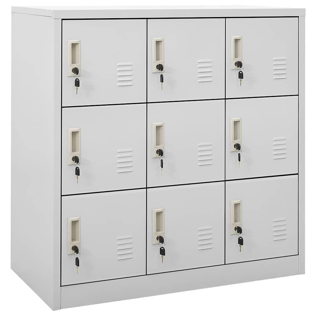 Armadietti con Chiave 2 pz Grigio Chiaro 90x45x92,5 cm Acciaio