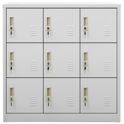 Armadietti con Chiave 2 pz Grigio Chiaro 90x45x92,5 cm Acciaio | homemem39