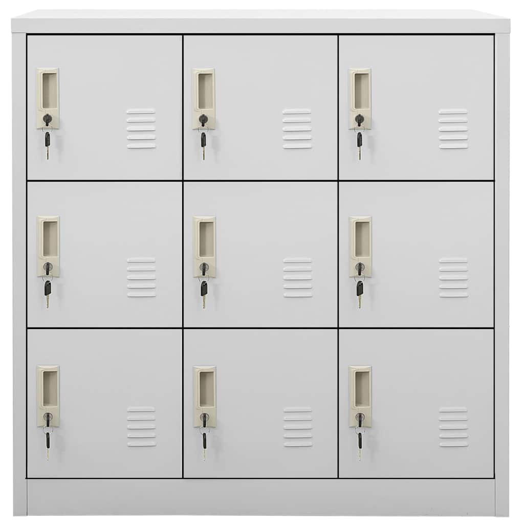 Armadietti con Chiave 2 pz Grigio Chiaro 90x45x92,5 cm Acciaio