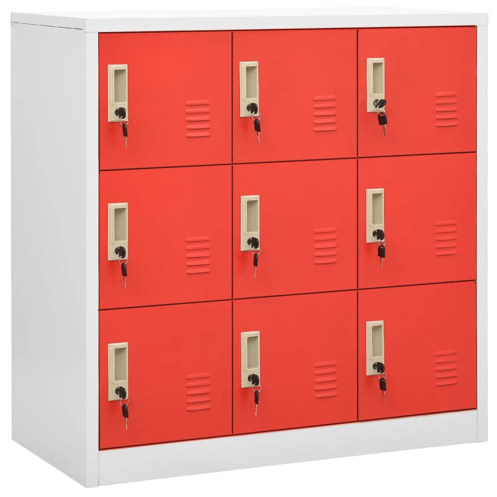 Armadietti Chiavi 2pz Grigio Chiaro Rosso 90x45x92,5cm Acciaio | homemem39
