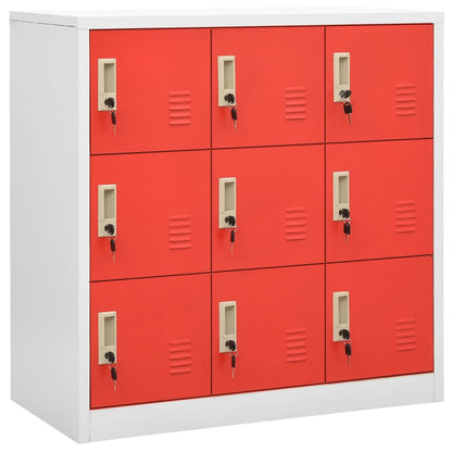 Armadietti Chiavi 2pz Grigio Chiaro Rosso 90x45x92,5cm Acciaio | homemem39