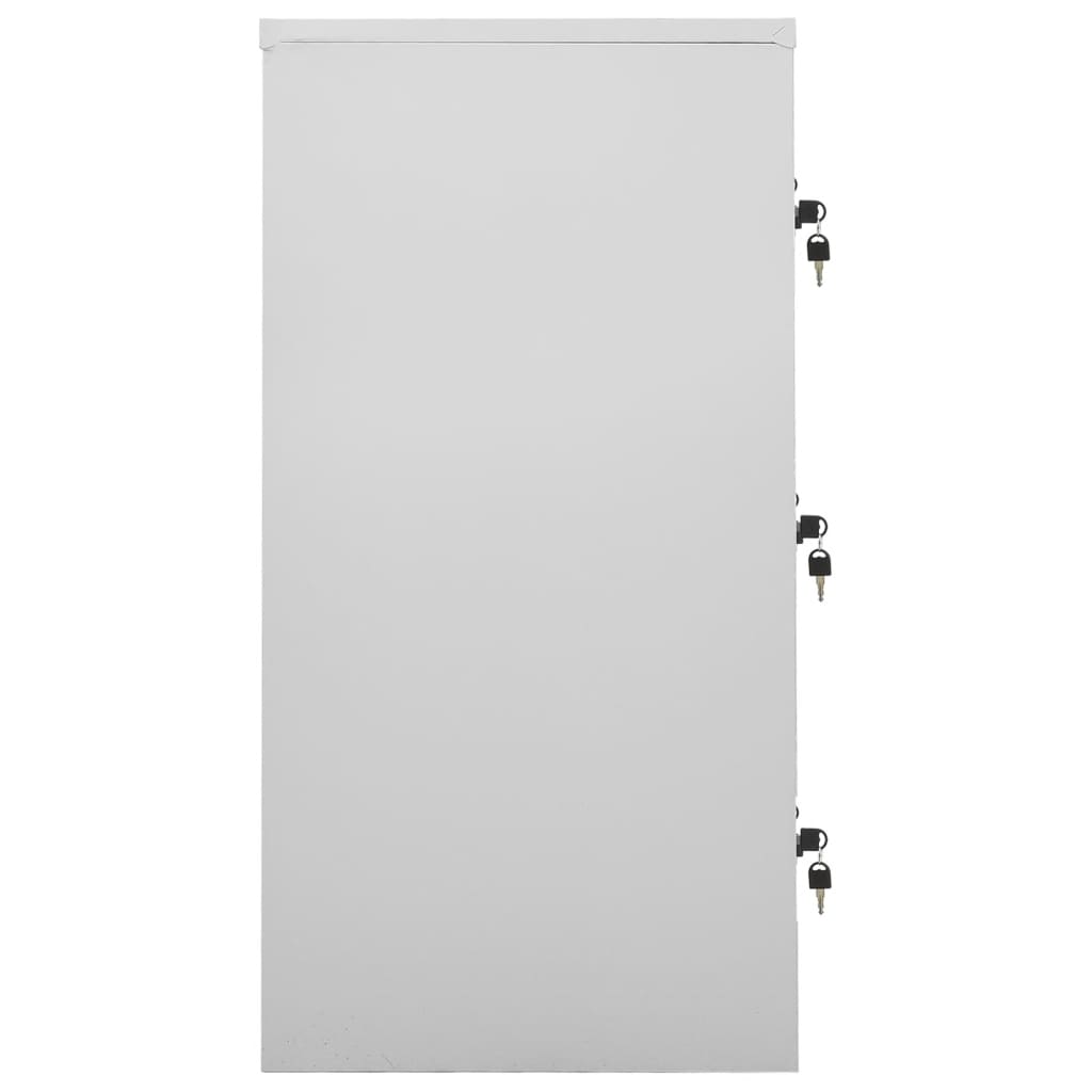 Armadietti Chiavi 2pz Grigio Chiaro Rosso 90x45x92,5cm Acciaio