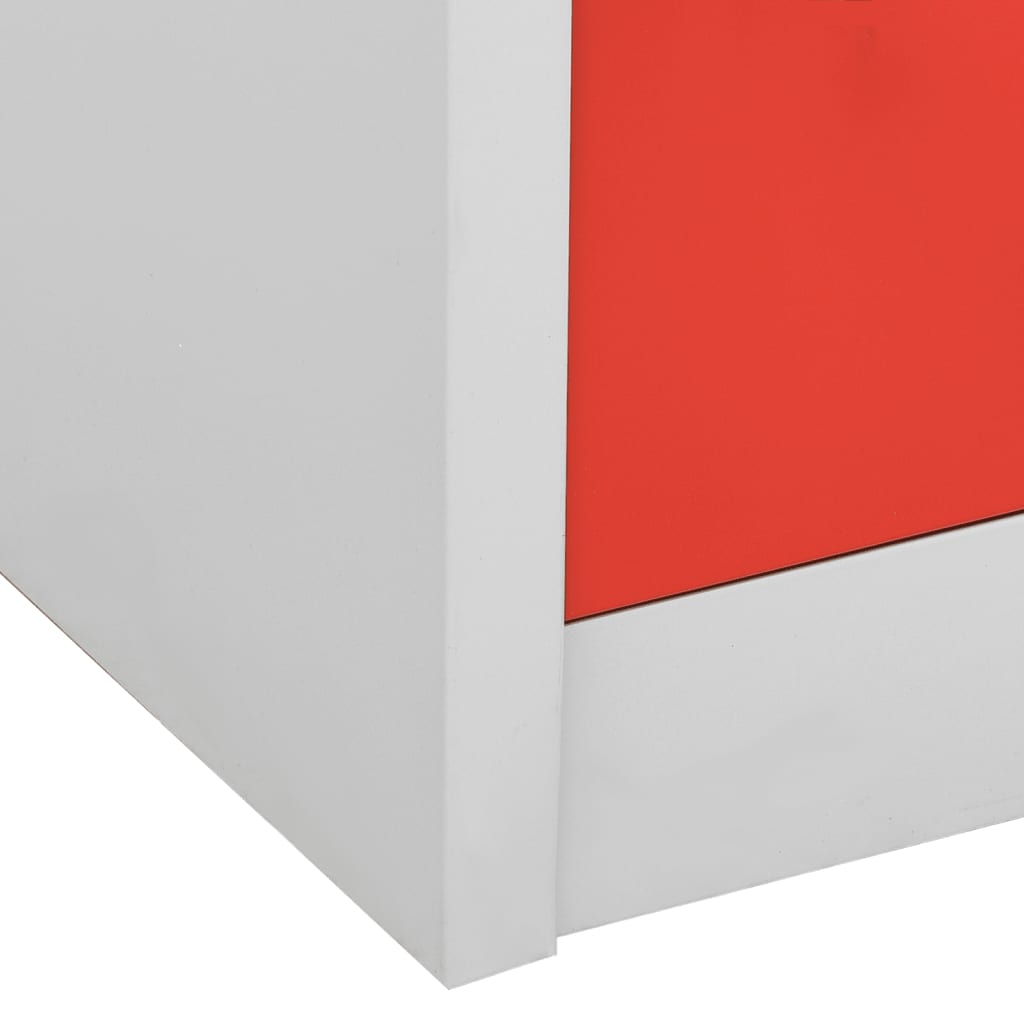 Armadietti Chiavi 2pz Grigio Chiaro Rosso 90x45x92,5cm Acciaio | homemem39