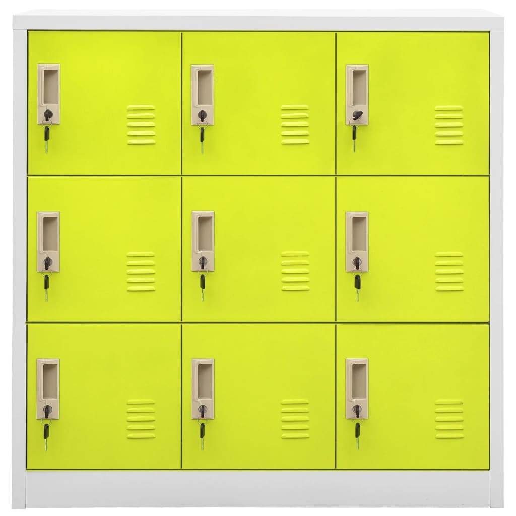 Armadietti Chiavi 2pz Grigio Chiaro Verde 90x45x92,5cm Acciaio