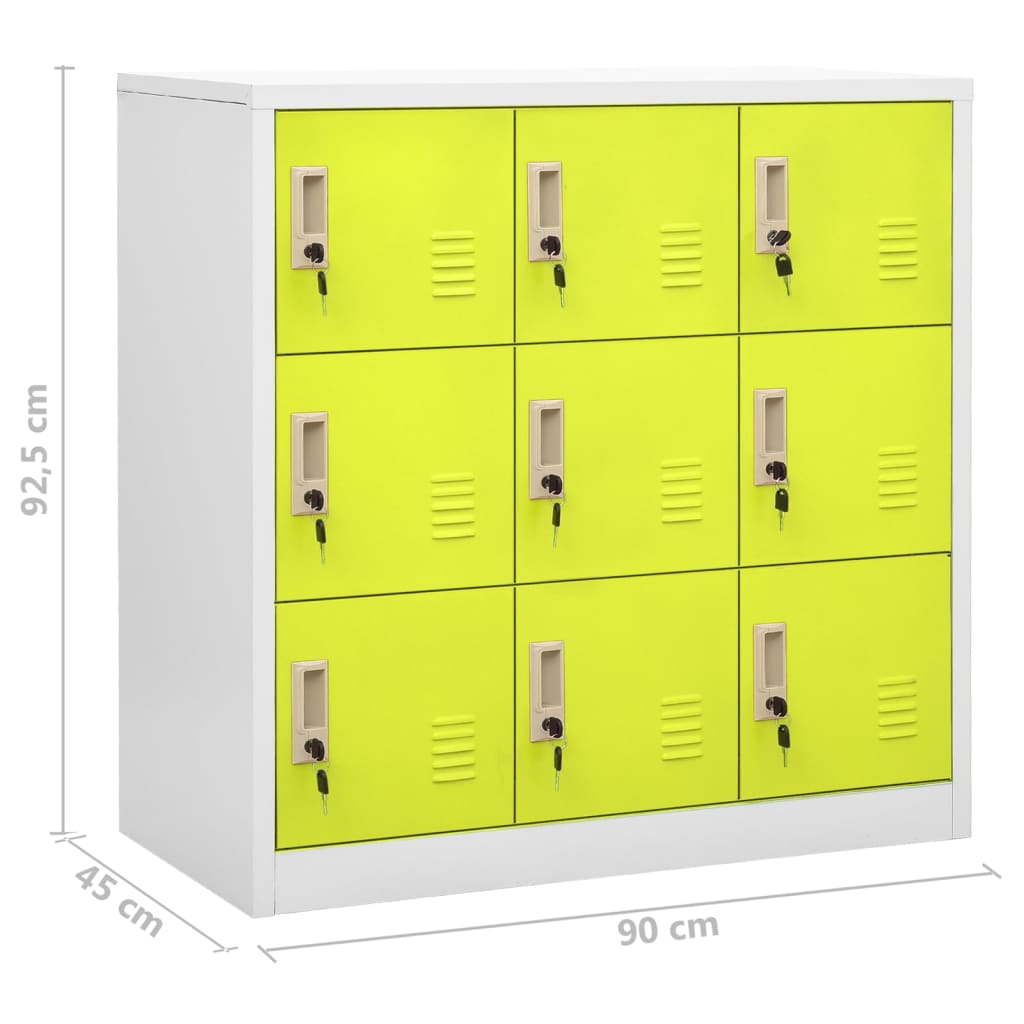 Armadietti Chiavi 2pz Grigio Chiaro Verde 90x45x92,5cm Acciaio