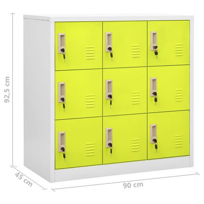 Armadietti Chiavi 2pz Grigio Chiaro Verde 90x45x92,5cm Acciaio