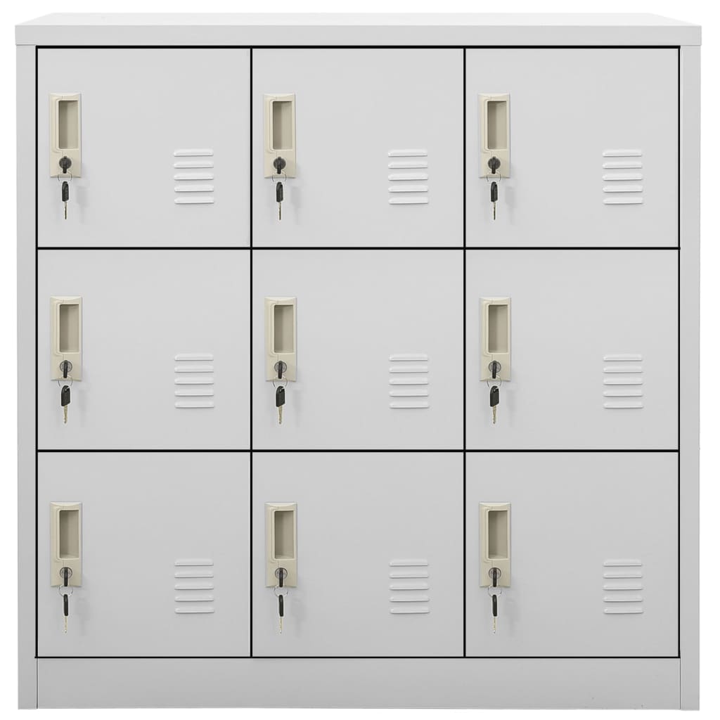 Armadietti con Chiave 5 pz Grigio Chiaro 90x45x92,5 cm Acciaio