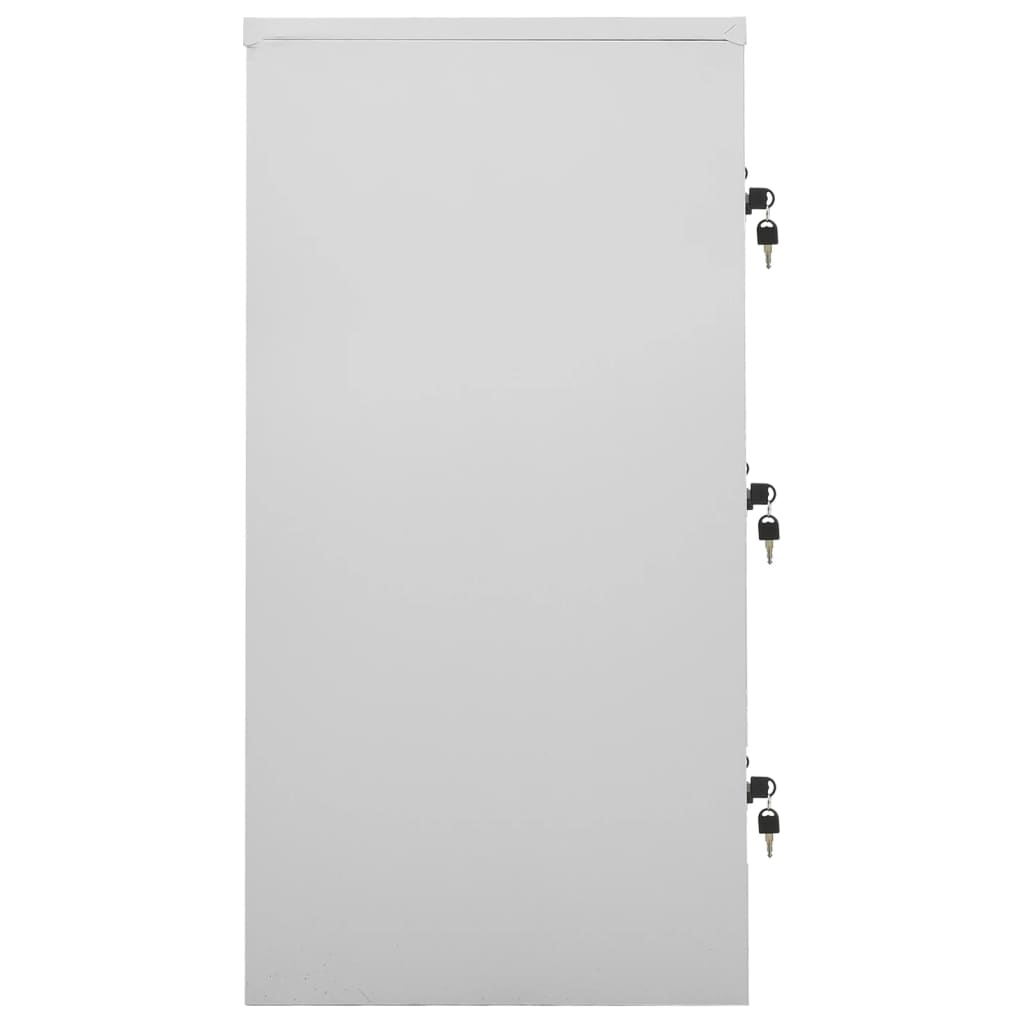 Armadietti con Chiave 5 pz Grigio Chiaro 90x45x92,5 cm Acciaio