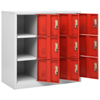 Armadietti Chiavi 5pz Grigio Chiaro Rosso 90x45x92,5cm Acciaio | homemem39