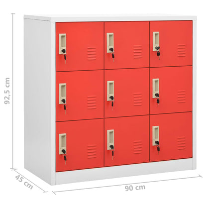 Armadietti Chiavi 5pz Grigio Chiaro Rosso 90x45x92,5cm Acciaio