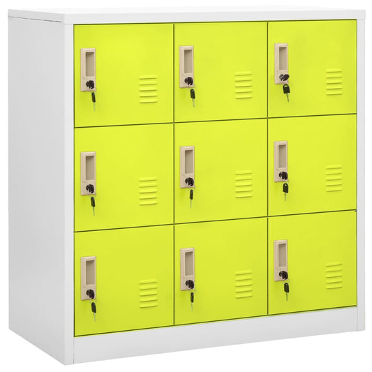 Armadietti Chiavi 5pz Grigio Chiaro Verde 90x45x92,5cm Acciaio | homemem39