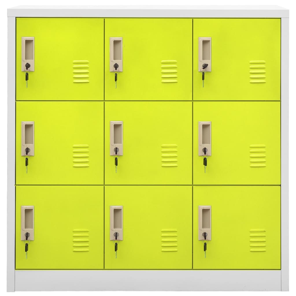 Armadietti Chiavi 5pz Grigio Chiaro Verde 90x45x92,5cm Acciaio | homemem39
