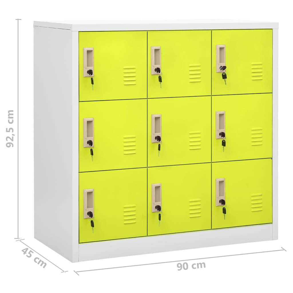 Armadietti Chiavi 5pz Grigio Chiaro Verde 90x45x92,5cm Acciaio