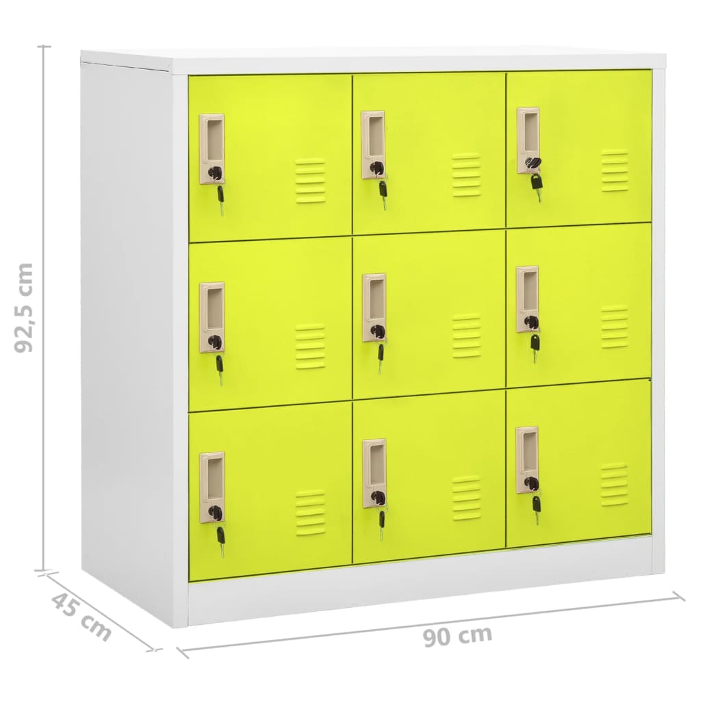 Armadietti Chiavi 5pz Grigio Chiaro Verde 90x45x92,5cm Acciaio