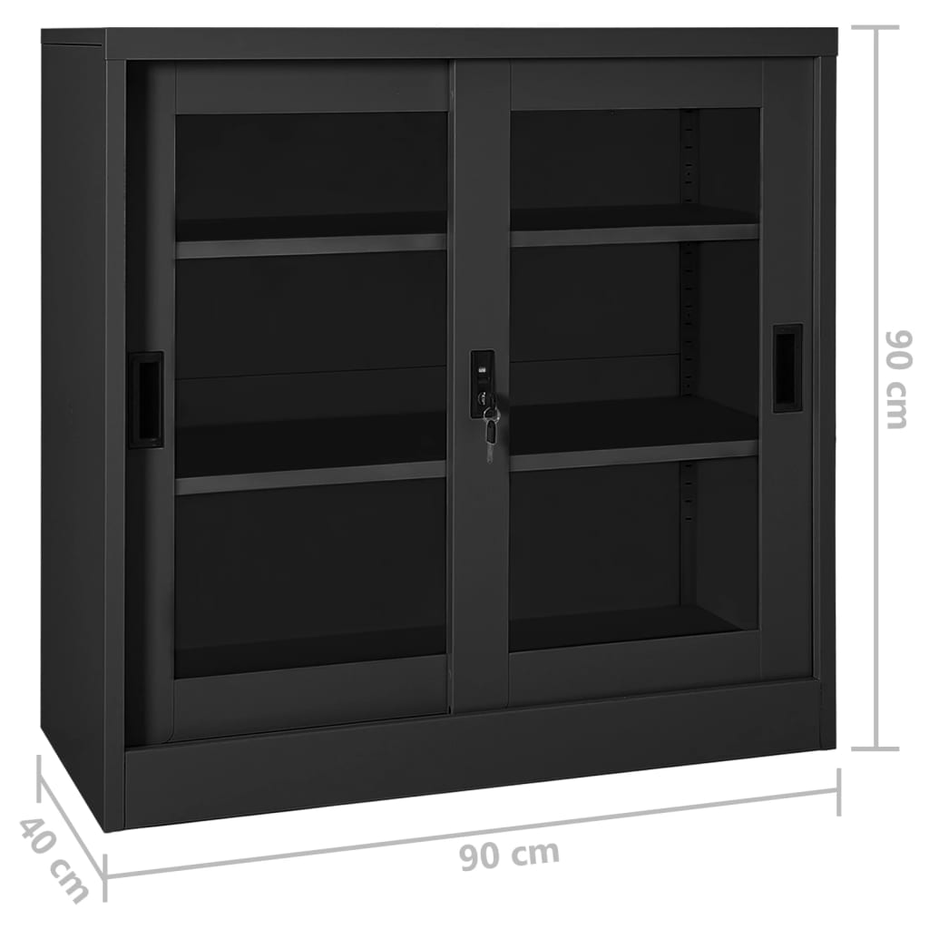 Wardrobe with Sliding Door and Anthracite Steel Planter