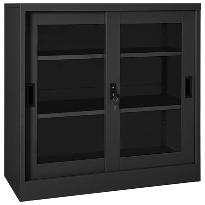 Wardrobe with Sliding Door and Anthracite Steel Planter