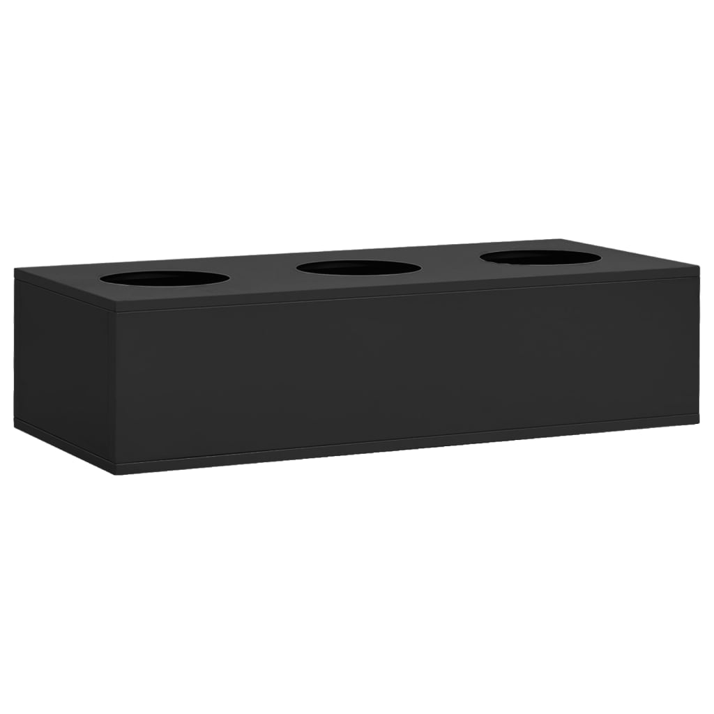 Armadio Ufficio con Fioriera Antracite 90x40x125 cm in Acciaio | homemem39