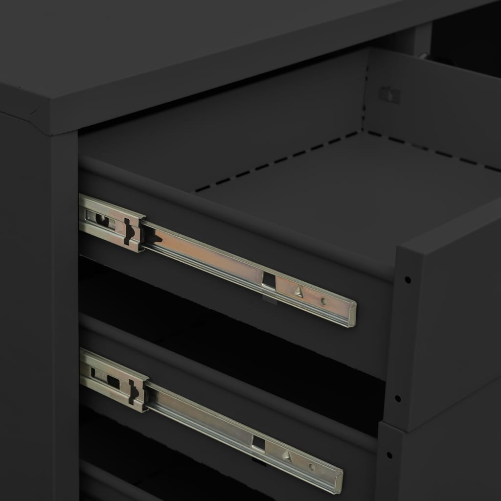 Armadio Ufficio con Fioriera Antracite 90x40x125 cm in Acciaio - homemem39