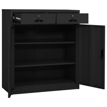 Armadio Ufficio con Fioriera Antracite 90x40x125 cm in Acciaio | homemem39