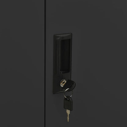 Armadio Ufficio con Fioriera Antracite 90x40x125 cm in Acciaio | homemem39