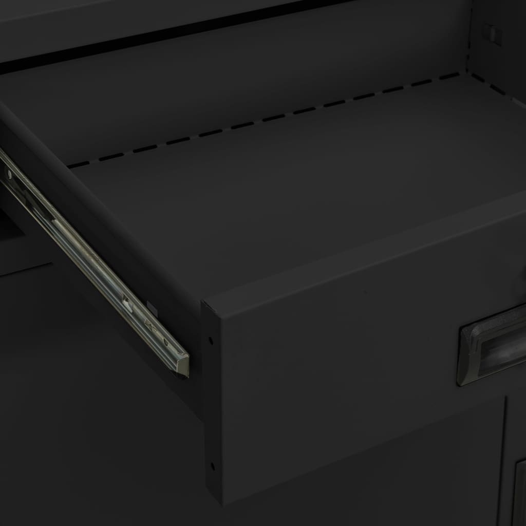 Armadio Ufficio con Fioriera Antracite 90x40x125 cm in Acciaio | homemem39