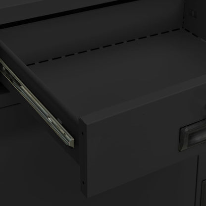 Armadio Ufficio con Fioriera Antracite 90x40x125 cm in Acciaio | homemem39