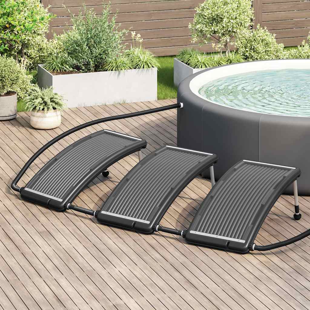 Pannelli Solari Termici Curvi per Piscina 3 pz 110x65 cm - homemem39