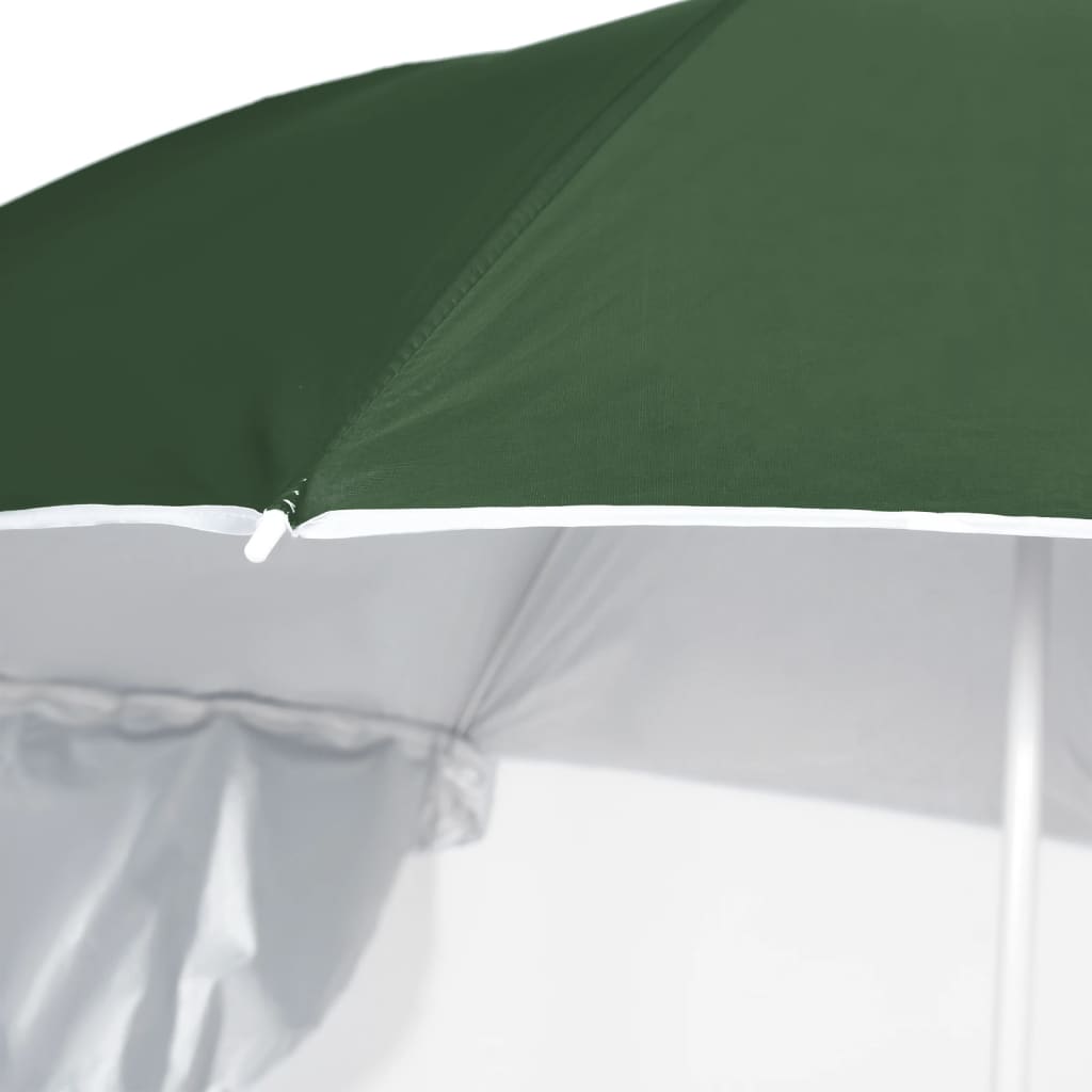 Ombrellone da Spiaggia con Teli Laterali Verde 215 cm | homemem39