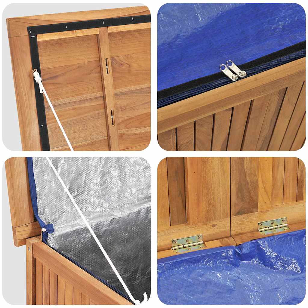 Cassa da Giardino 150x50x55 cm in Legno Massello di Teak - homemem39