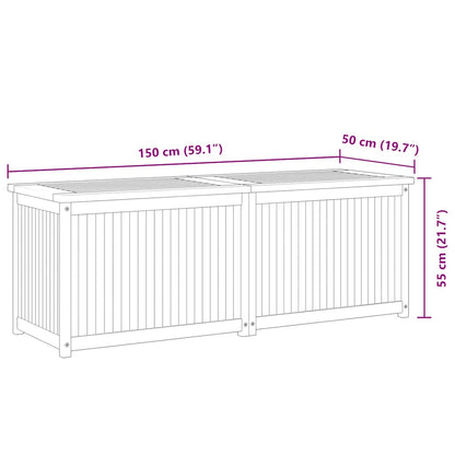 Cassa da Giardino 150x50x55 cm in Legno Massello di Teak - homemem39