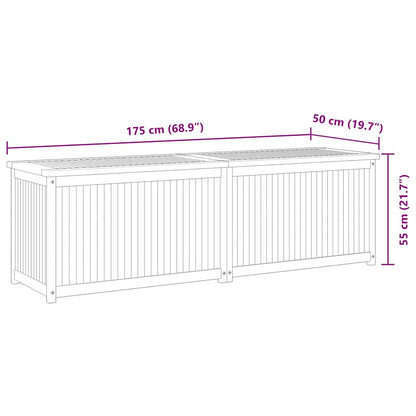 Cassa da Giardino 175x50x55 cm in Legno Massello di Teak - homemem39