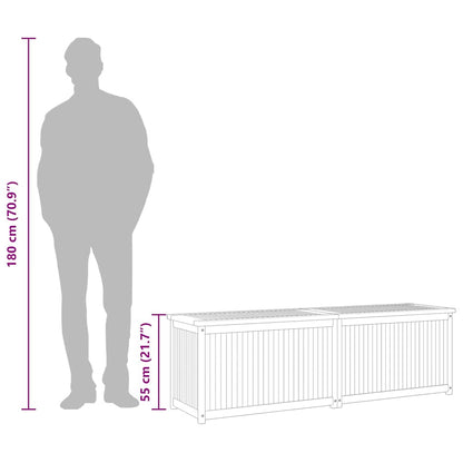 Cassa da Giardino 175x50x55 cm in Legno Massello di Teak - homemem39