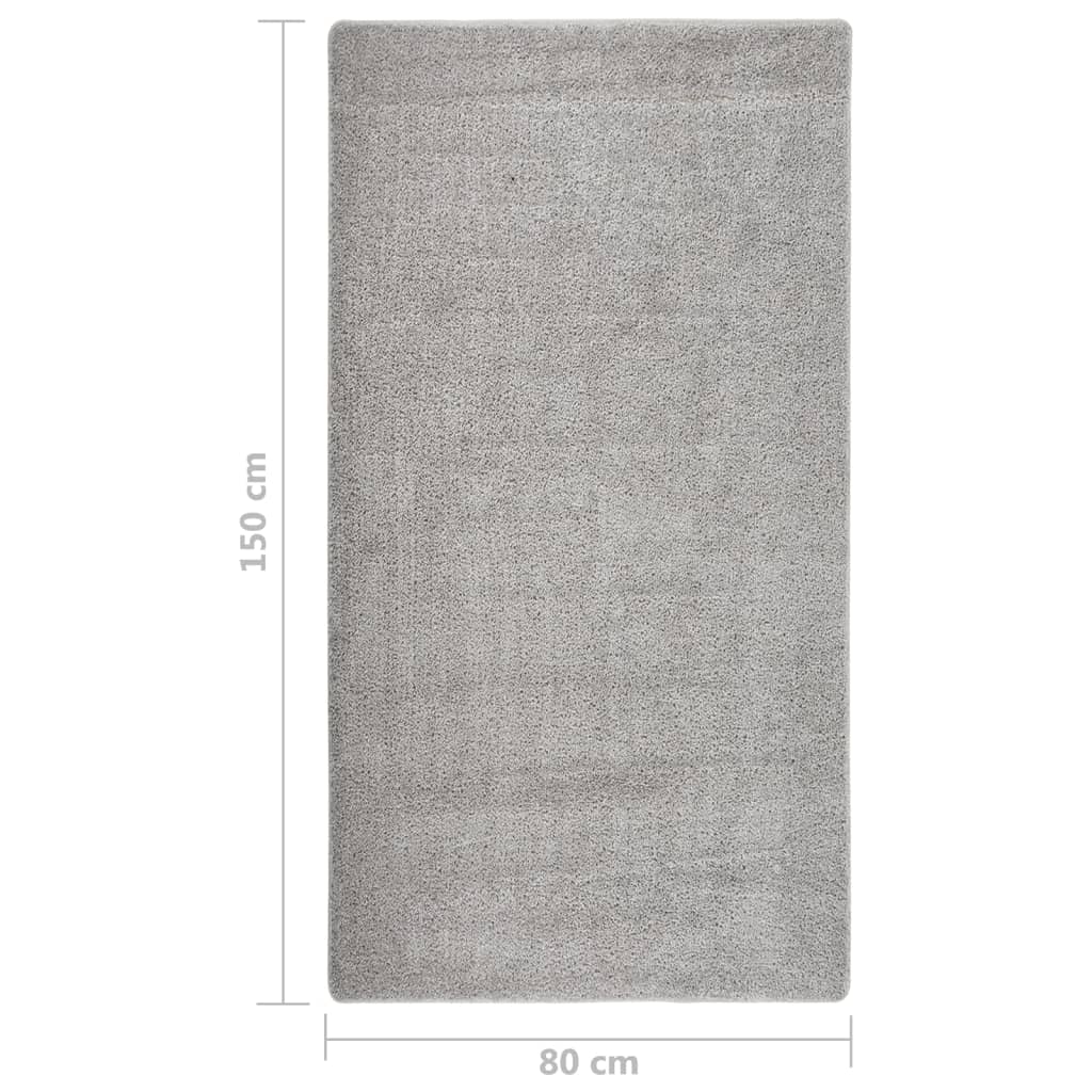 Tappeto Shaggy Grigio Chiaro 80x150 cm Antiscivolo - homemem39