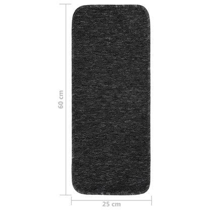 Tappetini per Scale 15 pz 60x25 cm Antracite Rettangolari | homemem39