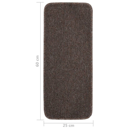 Tappetini Scale 15 pz 60x25 cm Marroni Antiscivolo Rettangolari | homemem39