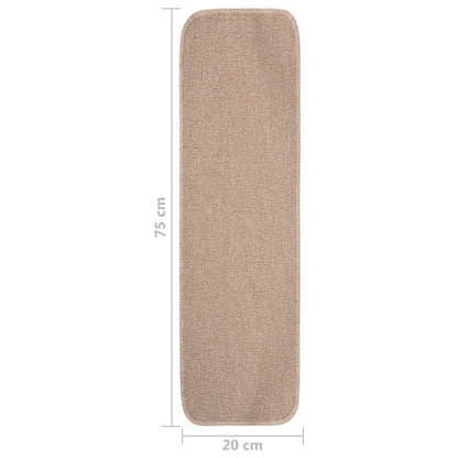 Tappetini Scale Antiscivolo 15 pz 75x20 cm Beige Rettangolari | homemem39
