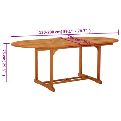 Tavolo da Giardino 200x100x75 cm in Legno Massello di Eucalipto | homemem39