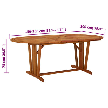 Tavolo da Giardino 200x100x75 cm in Legno Massello di Eucalipto | homemem39